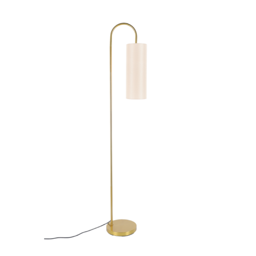 Φωτιστικό Δαπέδου 1ΧΕ27 Μεταλλικό Απόχρωση Ορείχλακου & Μπεζ Υφασμάτινο Καπέλο L32*W24*H162.5cm ZORAN ACA – MF240718