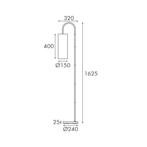 Φωτιστικό Δαπέδου 1ΧΕ27 Μεταλλικό Απόχρωση Ορείχλακου & Μπεζ Υφασμάτινο Καπέλο L32*W24*H162.5cm ZORAN ACA – MF240718