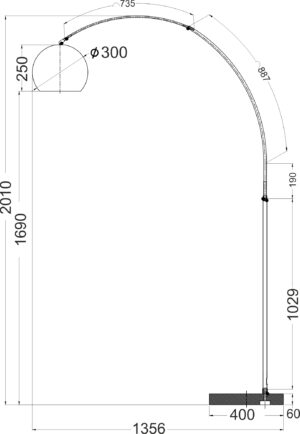 Φωτιστικό Δαπέδου με Μαύρο Μάρμαρο & Λευκό Γυαλί 1xΕ27 ACA DECOR – MF70261B