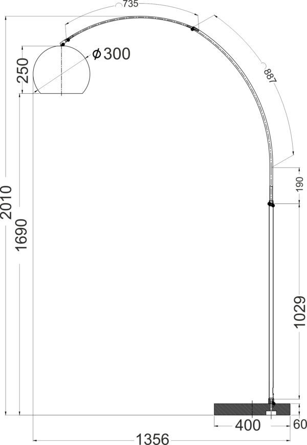 Φωτιστικό Δαπέδου με Μαύρο Μάρμαρο & Λευκό Γυαλί 1xΕ27 ACA DECOR – MF70261B