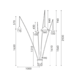 Φωτιστικό Δαπέδου 4ΧE27 Μαύρο Μεταλλικό D100 H250cm DELIA ACA – MF7792