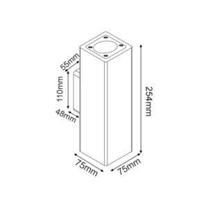 ^ΤΕΤΡΑΓΩΝΟ ΕΠΙΤΟΙΧΟ ΦΩΤΙΣΤΙΚΟ UP-DOWN IP65 2XGU10 ΜΑΥΡΟ ΤΣΙΜΕΝΤΟ ACA – MK0022SB