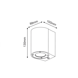 Απλίκα σποτ εξωτερικού χώρου 1x GU10 μαύρο τσιμέντο και ανοξ. ατσάλι IP65 – MK0521RB