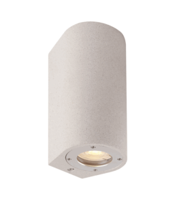 Απλίκα σποτ εξωτερικού χώρου up-down 2xGU10 λευκό τσιμέντο και ανοξ. ατσάλι IP65 – MK0522RW