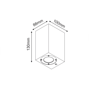 ^ΤΕΤΡΑΓΩΝΟ ΕΠΙΤΟΙΧΟ ΦΩΤΙΣΤΙΚΟ IP65 GU10 ΜΑΥΡΟ ΤΣΙΜΕΝΤΟ ACA – MK0531SB