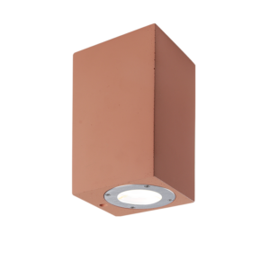 Απλίκα Τοίχου Τετράγωνη Up-Down IP65 2xGU10 Τσιμέντο σε Απόχρωση Τερακότα ACA – MK0532STC