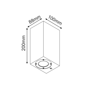Απλίκα σποτ εξωτερικού χώρου up-down 2xGU10 λευκό τσιμέντο και ανοξ. ατσάλι IP65-MK0532SW