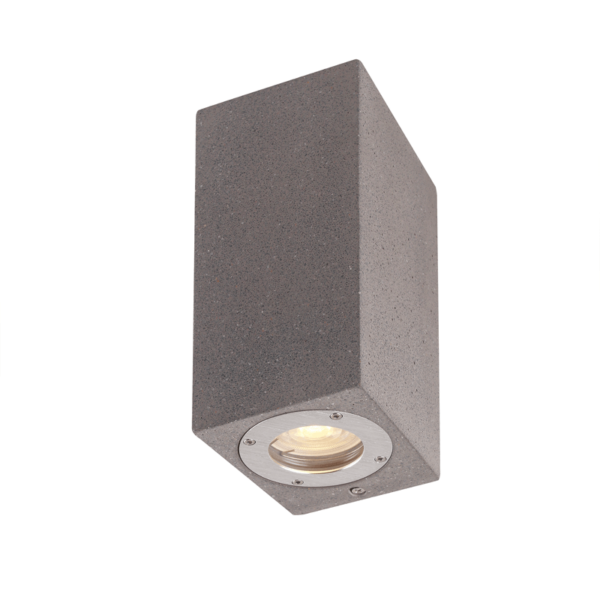 ΤΕΤΡΑΓΩΝΟ ΕΠΙΤΟΙΧΟ ΦΩΤΙΣΤΙΚΟ UP-DOWN IP65 2XGU10 ΜΑΥΡΟ ΤΣΙΜΕΝΤΟ ACA – MK0532SB