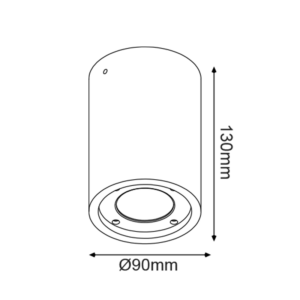 ^ΣΤΡΟΓΓΥΛΟ ΦΩΤΙΣΤΙΚΟ ΟΡΟΦΗΣ IP65 GU10 ΜΑΥΡΟ ΤΣΙΜΕΝΤΟ ACA – MK163130RB