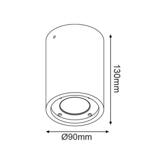 ^ΣΤΡΟΓΓΥΛΟ ΦΩΤΙΣΤΙΚΟ ΟΡΟΦΗΣ IP65 GU10 ΜΑΥΡΟ ΤΣΙΜΕΝΤΟ ACA – MK163130RB