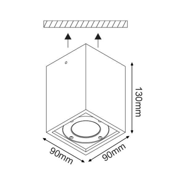 ^ΤΕΤΡΑΓΩΝΟ ΦΩΤΙΣΤΙΚΟ ΟΡΟΦΗΣ IP65 GU10 ΜΑΥΡΟ ΤΣΙΜΕΝΤΟ ACA – MK163130SB