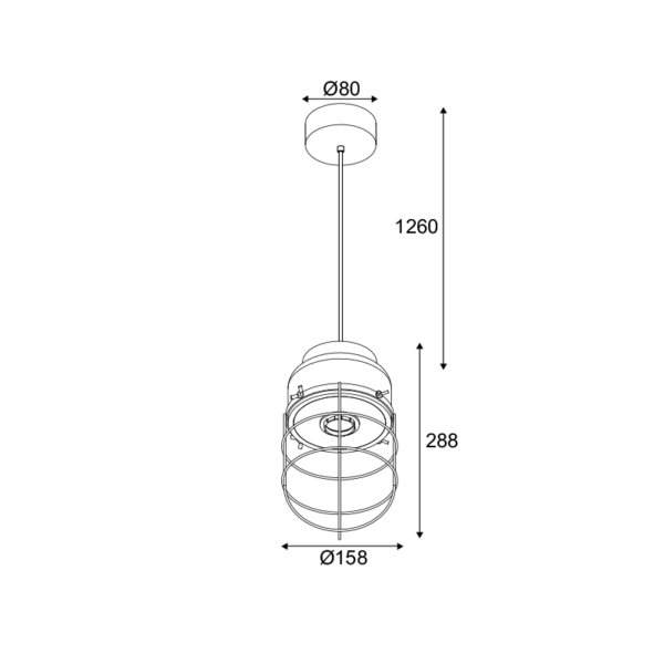 ΚΡΕΜΑΣΤΟ ΦΩΤΙΣΤΙΚΟ 1ΧΕ27 ΚΟΚΚΙΝΟ ΤΣΙΜΕΝΤΟ+ΜΑΥΡΟ ΜΕΤΑΛΛΟ D16XH120CM EPOQUE ACA DECOR  – MK331P16RB