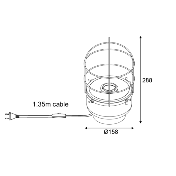 ΕΠΙΤΡΑΠΕΖΙΟ ΦΩΤΙΣΤΙΚΟ 1ΧΕ27 ΚΟΚΚΙΝΟ ΤΣΙΜΕΝΤΟ+ΜΑΥΡΟ ΜΕΤΑΛΛΟ D16XH29CM EPOQUE ACA DECOR   – MK331T16RB