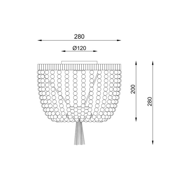 ΟΡΟΦΗΣ ΦΩΤΙΣΤΙΚΟ 1ΧΕ27 SPETSES ΞΥΛΙΝΕΣ ΧΑΝΤΡΕΣ IP20 D40XH28CM  ACA DECOR – ML127051P