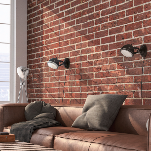 ACA DECOR  – Επίτοιχο Φωτιστικό 1ΧΕ14 Μεταλλικό Μαύρο + Γυαλί Φ15,2ΧΗ24,7cm