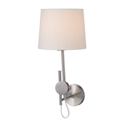ACA DECOR   – Επίτοιχο Φωτιστικό 1ΧΕ27 Μεταλλικό Νικελ + Λευκό Αμπαζούρ Φ200