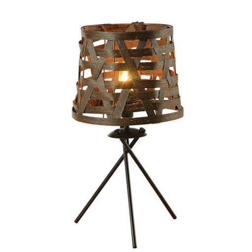 ACA DECOR  – Επιτραπέζιο Φωτιστικό1ΧΕ14 Μεταλλικό Καφέ + Καλάμι  Φ17ΧΗ35cm