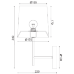 ACA DECOR  – Επίτοιχο Φωτιστικό 1ΧΕ27 Μεταλλικό Καφέ + Καλάμι  17Χ21ΧΗ35cm
