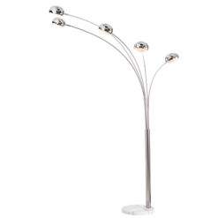 ACA DECOR – Επιδαπέδιο Φωτιστικό 5ΧΕ27 Μεταλλικό Χρώμιο + Μάρμαρο 153Χ115ΧΗ198cm – ML312461FC