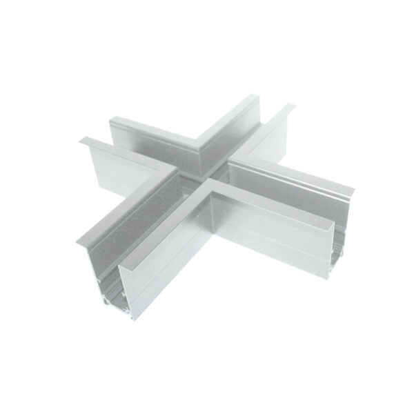 Σύνδεσμος ”+” για Μαγνητική Ράγα Χωνευτή με Αυτάκια 48V Λευκή ACA – MRCROSSW