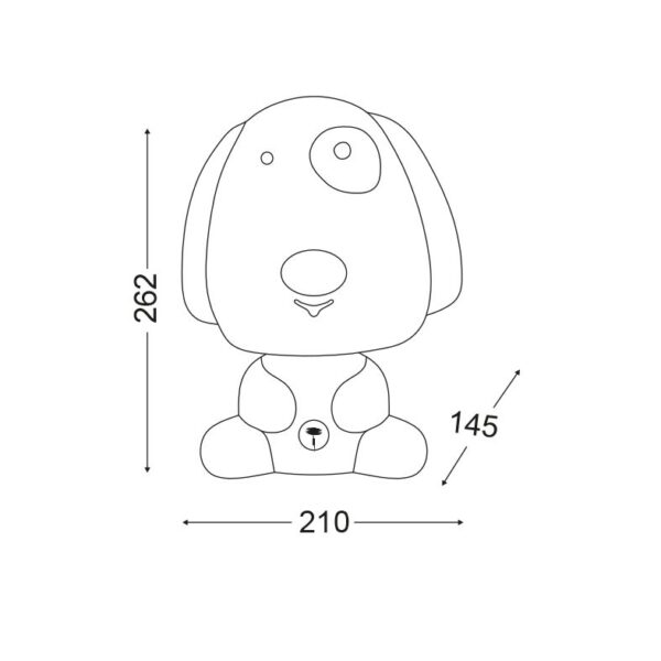 Επιτραπέζιο Παιδικό Φωτιστικό Σκυλάκι E14 Πλαστικό Μαύρο ACA DECOR – MT120651B