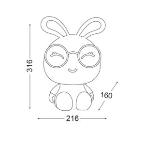 Επιτραπέζιο Παιδικό Φωτιστικό Κουνελάκι E14 Πλαστικό Ροζ ACA DECOR – MT150331P