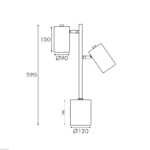 Πορτατίφ Μαύρο Μεταλλικό 2xΕ27 D12*H59cm KENNETH ACA – MT240572