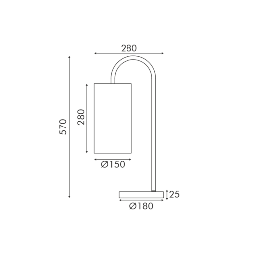 Επιτραπέζιο Φωτιστικό Μεταλλικό 1xΕ27 Απόχρωση Ορείχαλκου με Μπεζ Υφασμάτινο Καπέλο L28*W18*H57cm ZORAN ACA – MT240718