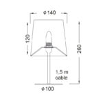 Πορτατίφ με Υφασμάτινο Καπέλο Μαύρο 1xE14 ACA DECOR – MT3000B