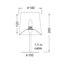 Πορτατίφ με Υφασμάτινο Καπέλο Μαύρο 1xE14 ACA DECOR – MT3000B