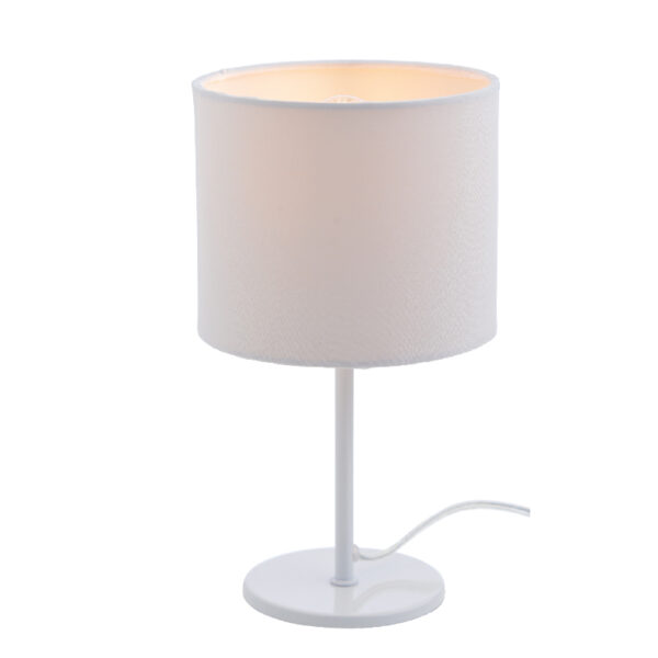 Πορτατίφ με Υφασμάτινο Καπέλο Λευκό 1xE14 ACA DECOR – MT3000W