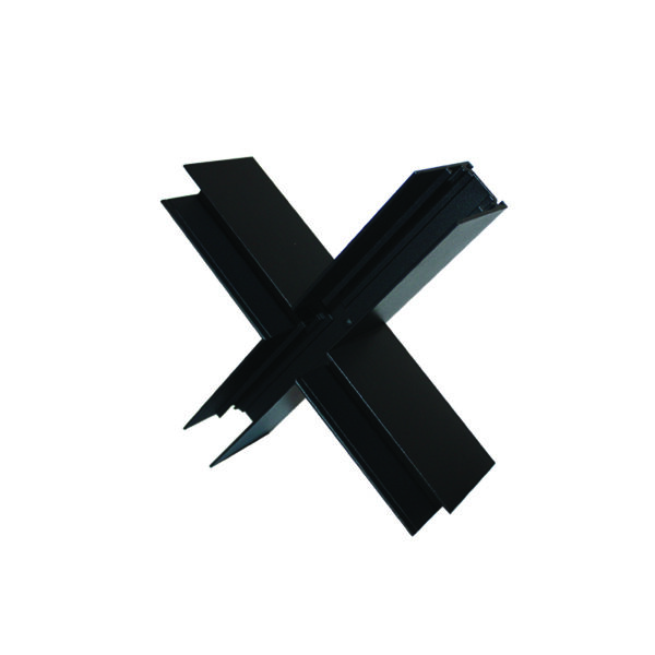 Σύνδεσμος ”+” για Μαγνητική Ράγα Χωνευτή Trimless 48V Μαύρος ACA – MTCROSSB