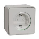 Schneider Mureva Styl πρίζα σούκο ασφαλείας επίτοιχη Λευκή IP55 – MUR39034