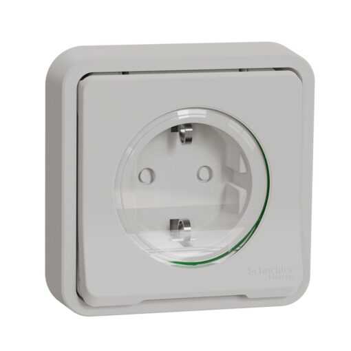 Schneider Mureva Styl πρίζα σούκο ασφαλείας χωνευτή Λευκή IP55 – MUR39132