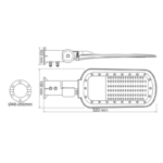 LED Φωτιστικό Δρόμου 40W 5600LM 4000K 140×90˚  230V AC IP66 ACA – NORD4040