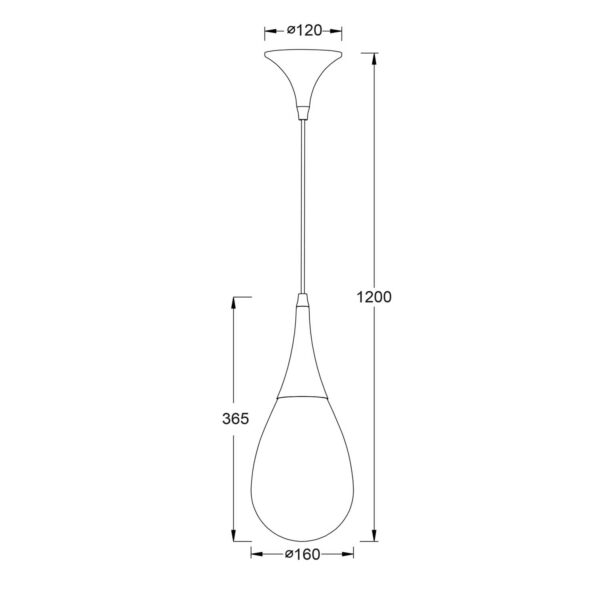 Κρεμαστό Φωτιστικό Οροφής Σταγόνα E14 Ø160 Μέταλλο-Γυαλί Μαύρο ACA DECOR – OD53421BK