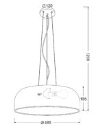 Κρεμαστό Φωτιστικό 3xE27 Μεταλλικό Μαύρο Φ480 ACA DECOR  – OD5390MB