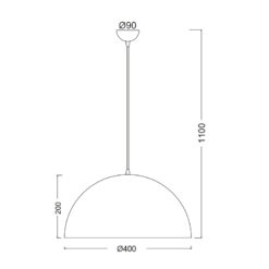 Κρεμαστό Φωτιστικό 1xΕ27 Μεταλλικό Μαύρο Φ400 ACA DECOR  – OD5391MB