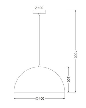 Κρεμαστό Φωτιστικό 1xΕ27 Μεταλλικό Κρεμ Φ400 ACA DECOR – OD5391MSW