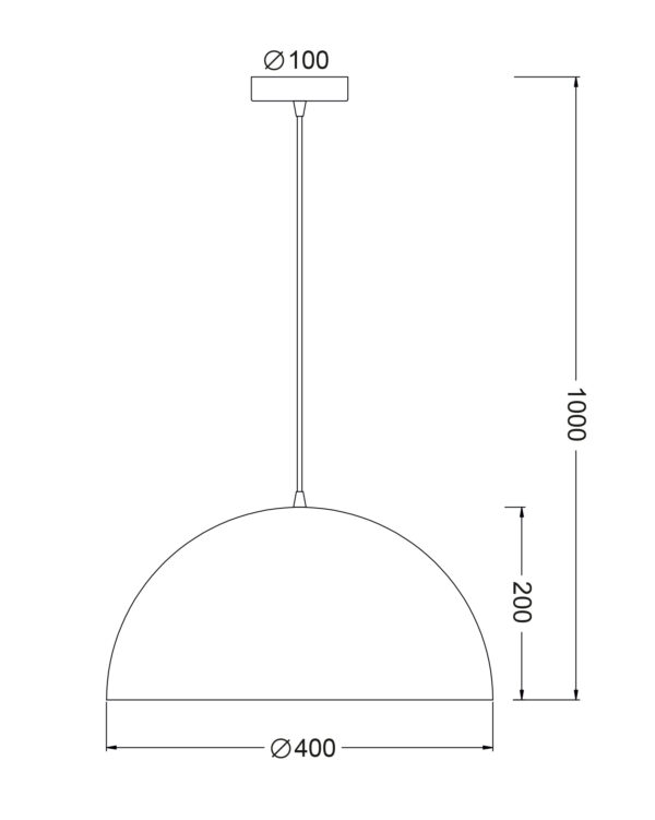 Κρεμαστό Φωτιστικό 1xΕ27 Μεταλλικό Κρεμ Φ400 ACA DECOR – OD5391MSW