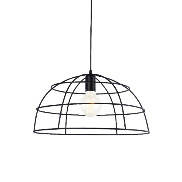 Κρεμαστό Φωτιστικό 1ΧΕ27 Μεταλλικό με Μαύρο Πλέγμα Φ400 ACA DECOR  – OD543640