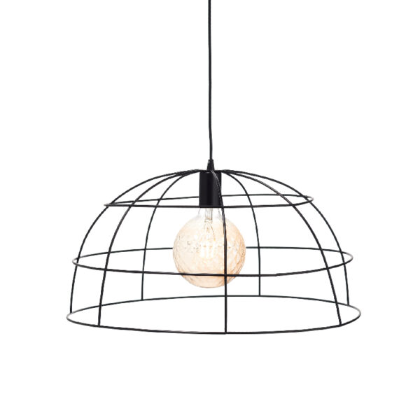Κρεμαστό Φωτιστικό 1ΧΕ27 Μεταλλικό Μαύρο Πλέγμα Φ500 ACA DECOR  – OD543650