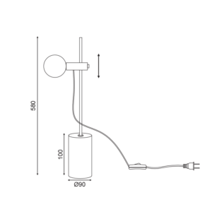 ΕΠΙΤΡΑΠΕΖΙΟ ΦΩΤΙΣΤΙΚΟ 1XE14 ΜΑΥΡΟ ΜΑΡΜΑΡΟ+ΜΕΤ/ΚΟ D9XH58CM HERA ACA DECOR   – OD581T58B