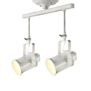 Οροφής Φωτιστικό 2ΧΕ27 Μεταλλικό Λευκό Χρυσό Πατίνο ACA DECOR  – OD61012AW
