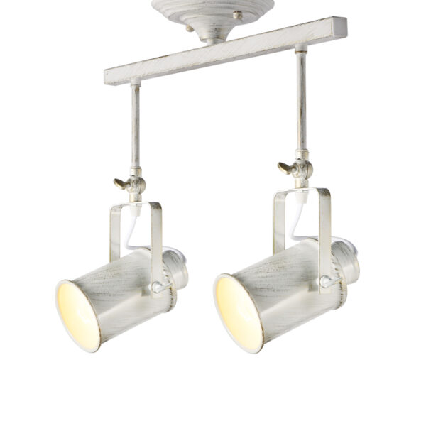 Οροφής Φωτιστικό 2ΧΕ27 Μεταλλικό Λευκό Χρυσό Πατίνο ACA DECOR  – OD61012AW