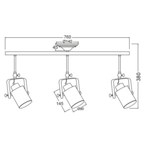 Οροφής Φωτιστικό 3ΧΕ27 Μεταλλικό Λευκό Χρυσό Πατίνα ACA DECOR  – OD61013AW
