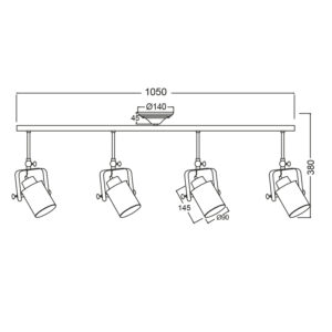 Οροφής Φωτιστικό 4ΧΕ27 Μεταλλικό Λευκό – Χρυσό  Πατι΄να ACA DECOR  – OD61014AW