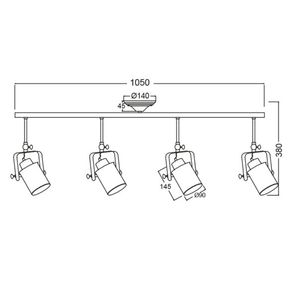 Οροφής Φωτιστικό 4ΧΕ27 Μεταλλικό Λευκό – Χρυσό  Πατι΄να ACA DECOR  – OD61014AW