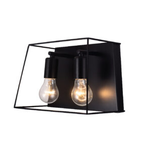 Επιτοίχιο Φωτιστικό 2ΧΕ27 Μαύρο Μεταλλικό Ασύμμετρο ACA DECOR   – OD61022WB