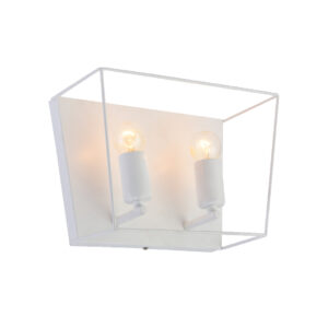 Επιτοίχιο Φωτιστικό 2ΧΕ27 Λευκό Μεταλλικό Ασύμμετρο ACA DECOR  – OD61022WW